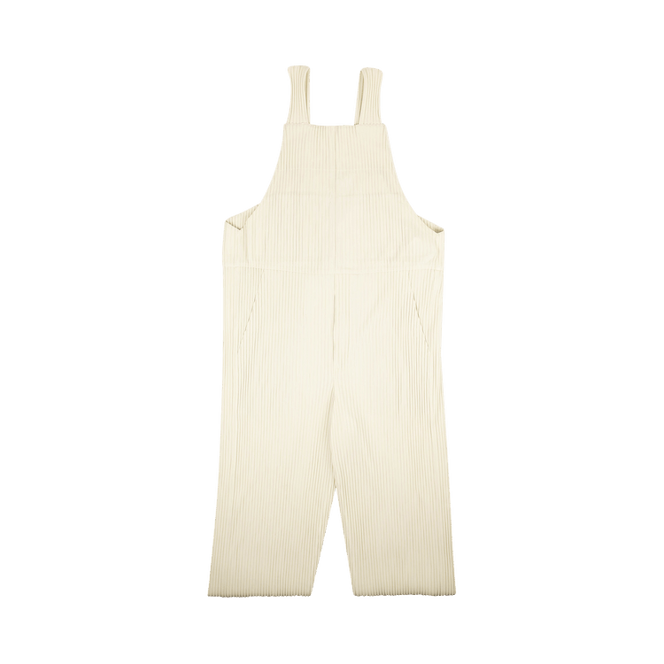 Issey Miyake Pleated Jumpsuit Overalls "White"