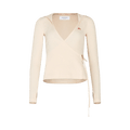 Marine Serre Embroidered Motif Long-Sleeve Top "Broken White"