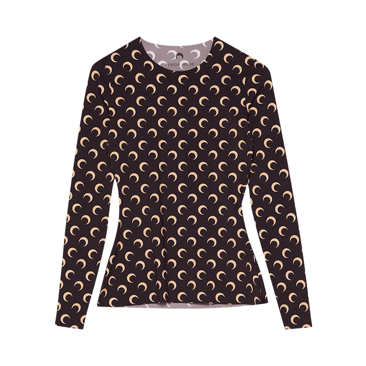 Marine Serre Second Skin Moon Top "All Over Moon Brown"