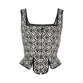 Marine Serre Moon Diamant Zipped Corset "Black"