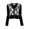 Marine Serre Royal Moon Carreaux Cardigan "Black"