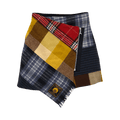 Marine Serre Clashing Tartans Wrap Mini Skirt "Blue"