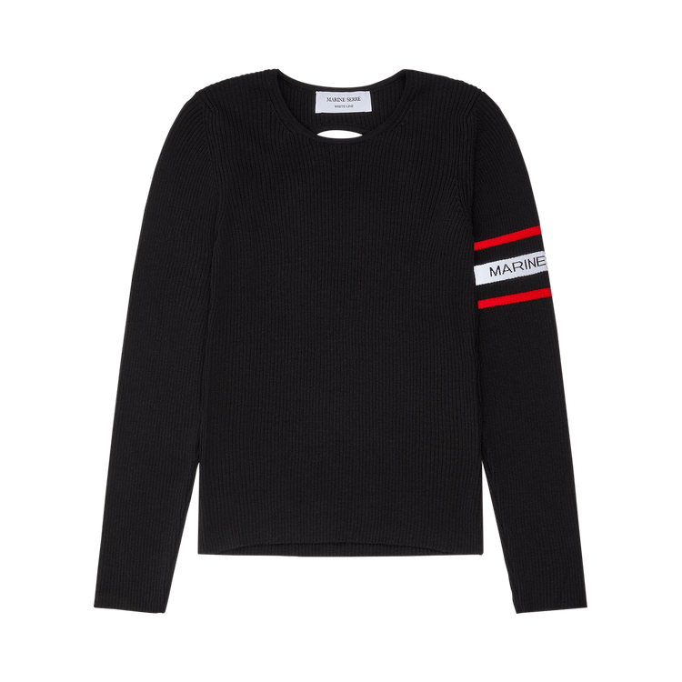Marine Serre Open Back Ribbed Sweater "Black"