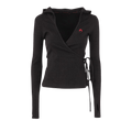 Marine Serre Organic Hoodie Cache "Black"