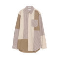 Engineered Garments Patchwork Stripe Longline Shirt "Khaki"