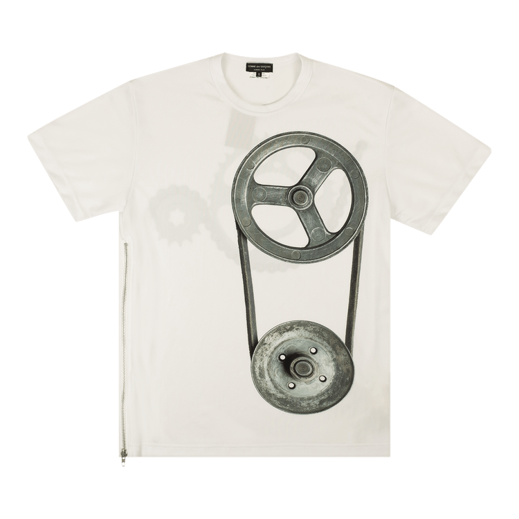 Comme des Garçons Side Zip Graphic Print T-Shirt "White"