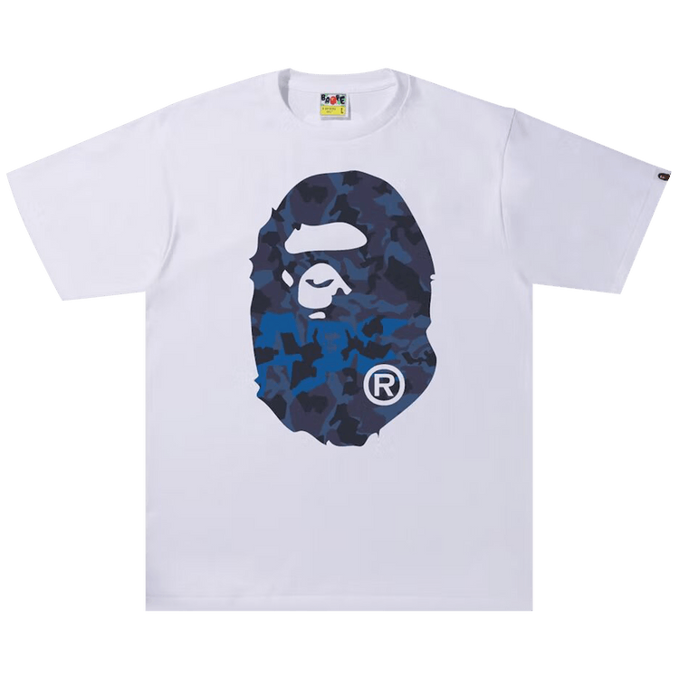 BAPE Sand Camo Big Ape Head Tee "White/Navy"