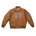 Supreme x New York Yankees Kanji Leather Varsity Jacket "Brown"