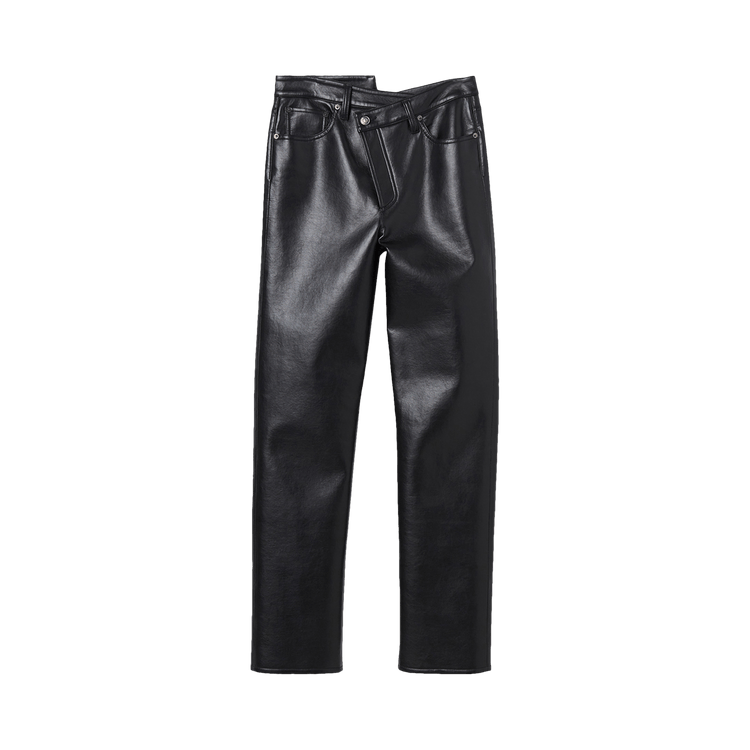 Agolde Recycled Leather Criss Cross Straight Jean "Detox/Black"