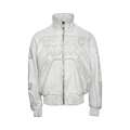 Balmain Motor Leather Bomber "Blanc/Gris Clair"