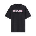 Versace Logo Print T-Shirt "Black/Fuchsia"