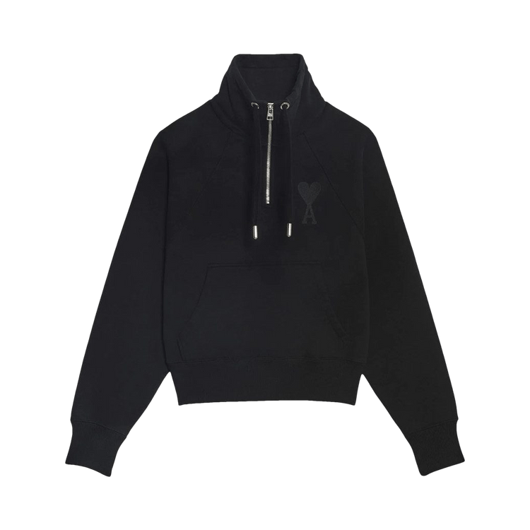 Ami Tonal Big Zip Sweat "Black"