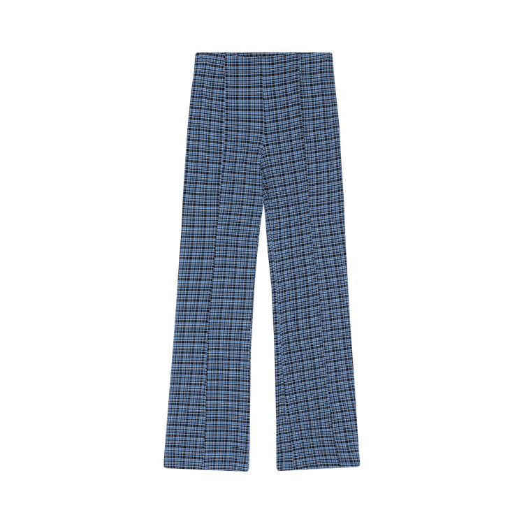 GANNI Flared Pants "Mini Check Granada Sky"