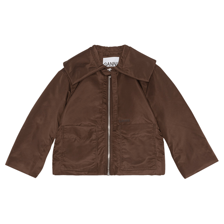 GANNI Big Collar Jacket "Chicory Coffee"