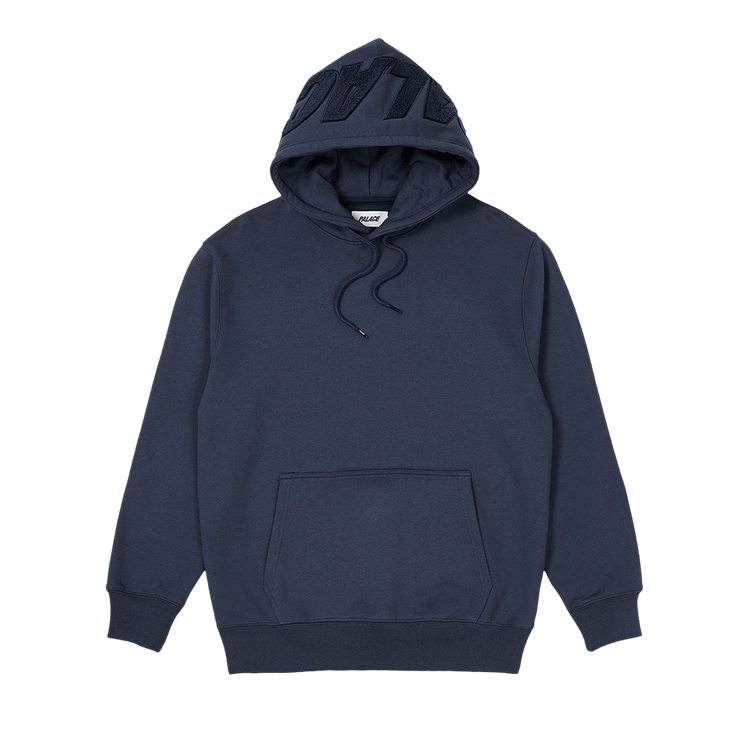 Palace Spell Out Chenille Hood "Navy"