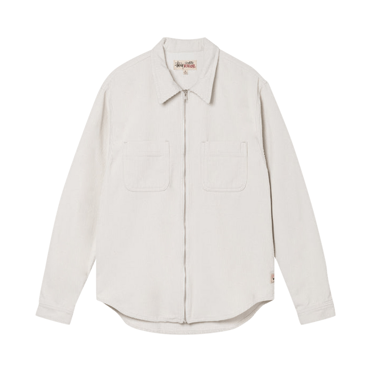 Stussy Wide Wale Cord Zip Shirt "Bone"