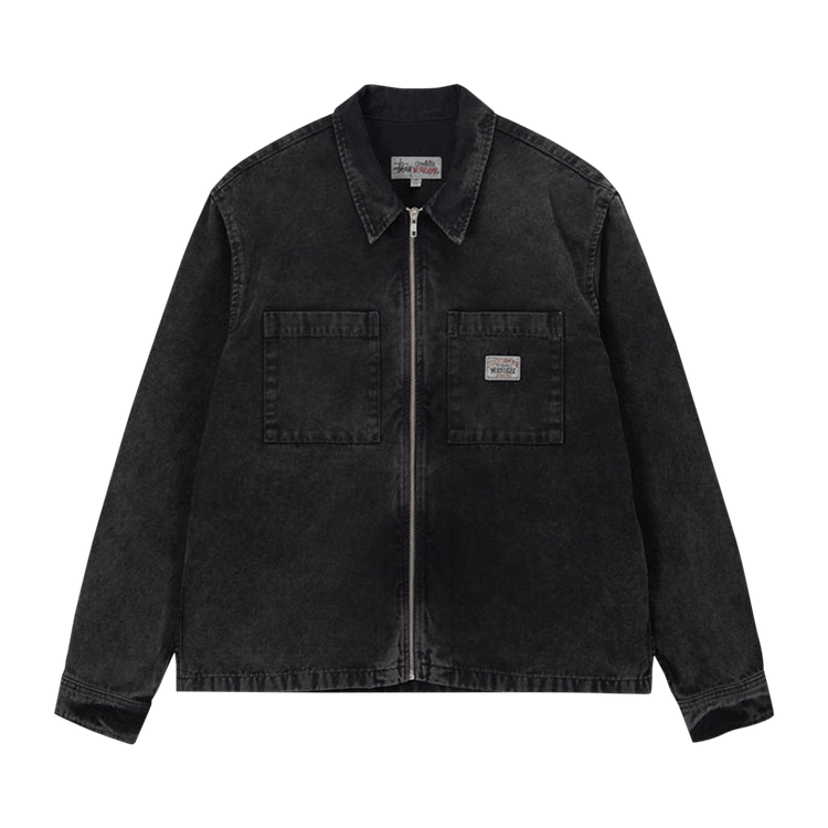 Stussy Washed Canvas Zip Shirt "Black"