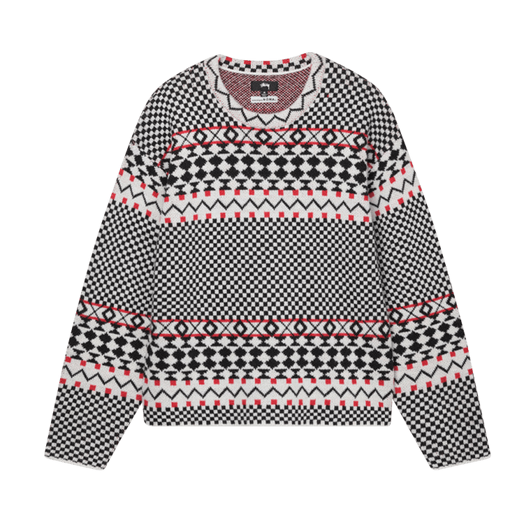 Stussy Jacquard Knit Crew "Black"
