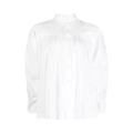 Comme des Garçons Dot Print Stand Collar Gathered Blouse "White"