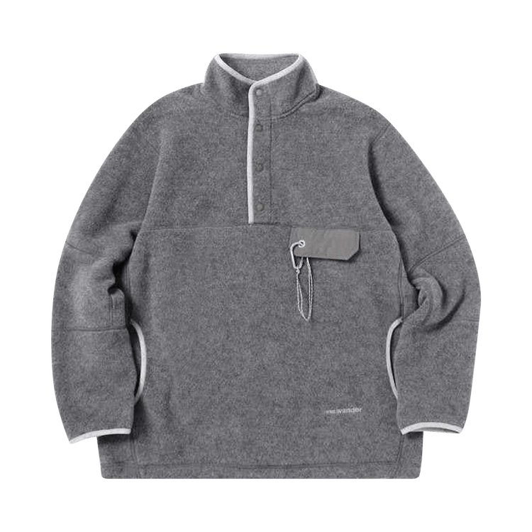 And Wander Wool Fleece Pullover "Grey"