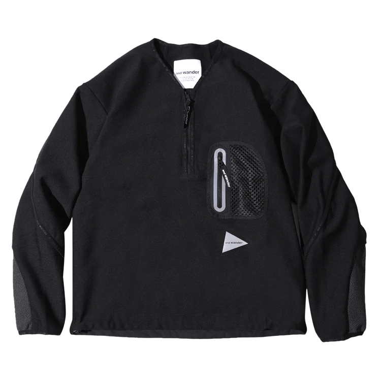 And Wander Light Fleece Pullover "Black"