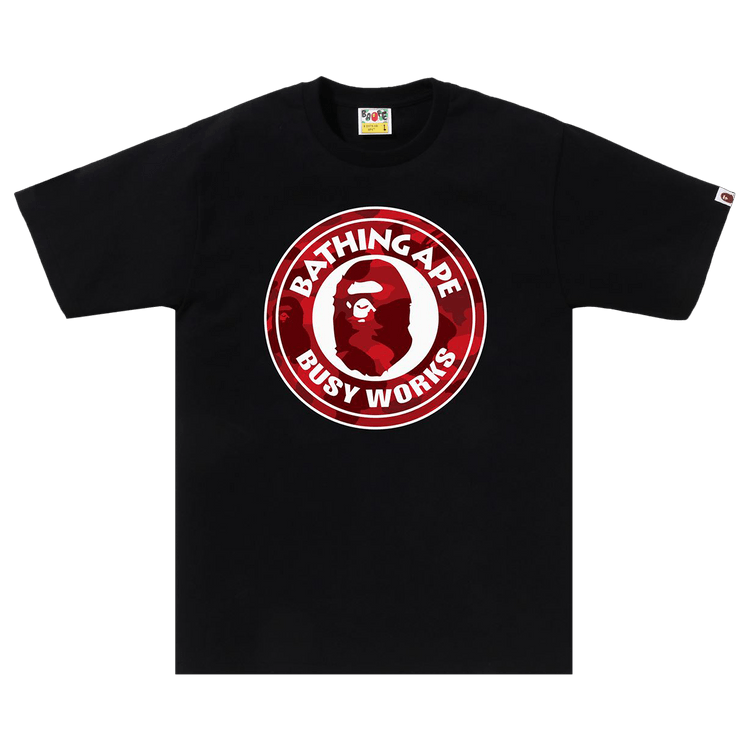 BAPE Color Camo Busy Works Tee "Black/Red"