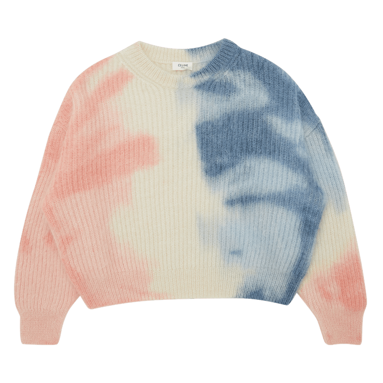 CELINE Mohair And Silk Crewneck Sweater "Off White/Pink"