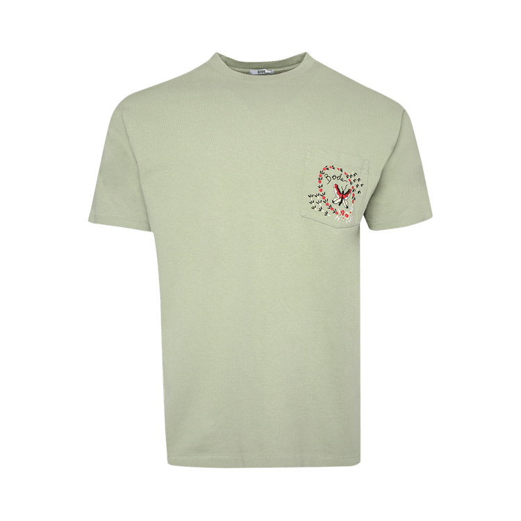 Bode Leafwing Pocket Tee "Mint"