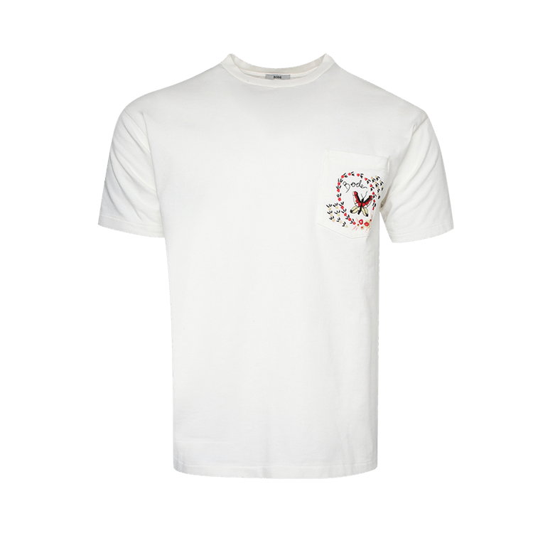 Bode Leafwing Pocket Tee "White"