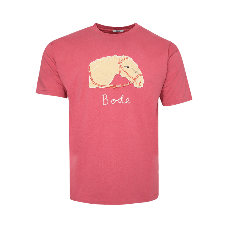Bode Pony Applique Tee "Pink"