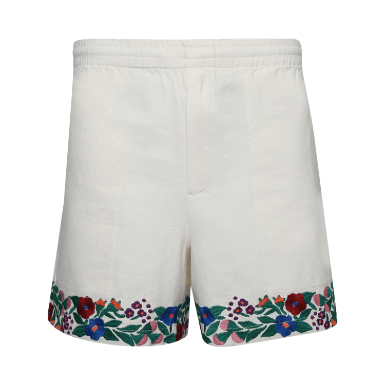 Bode Winter Garden Rugby Short "Ecru/Multicolor"