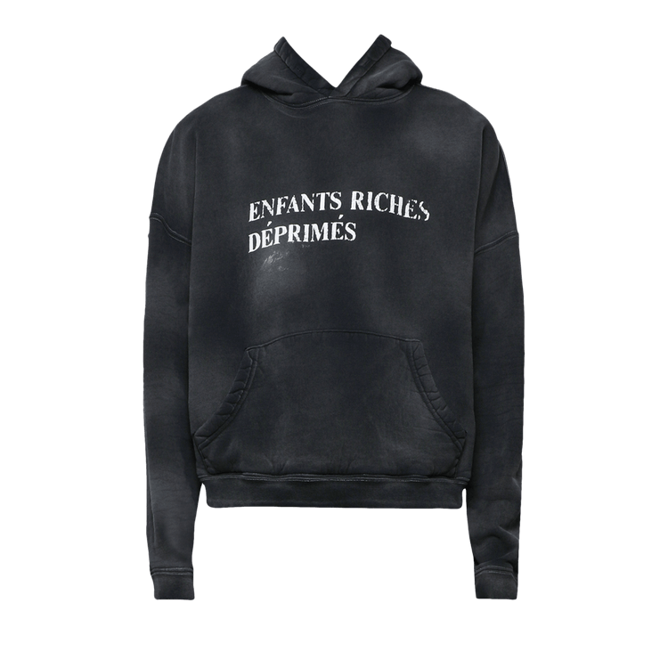 Enfants Riches Déprimés Sun Damaged Classic Logo Hoodie Faded "Black/White"