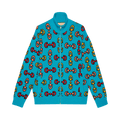 Gucci Horsebit Jacquard Wool Knit Bomber "Blue/Yellow"