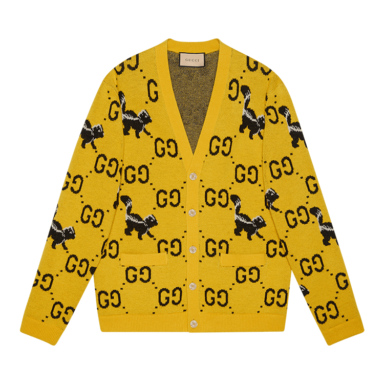 Gucci GG And Skunk Cardigan "Yellow"