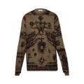 Marine Serre Geotic Relaxed Long-Sleeve Top "Green"