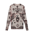 Marine Serre Geotic Relaxed Long-Sleeve Top "Broken White"