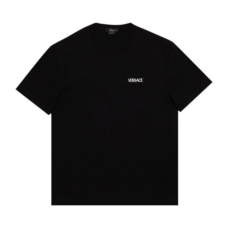 Versace Medusa Flame Print Embroidered Logo T-Shirt "Black"