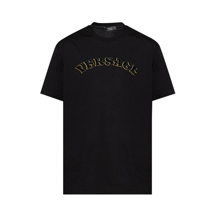 Versace Embroidered Jersey T-Shirt "Black"