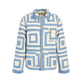 Bode White House Steps Quilt Jacket "Blue/Cream"