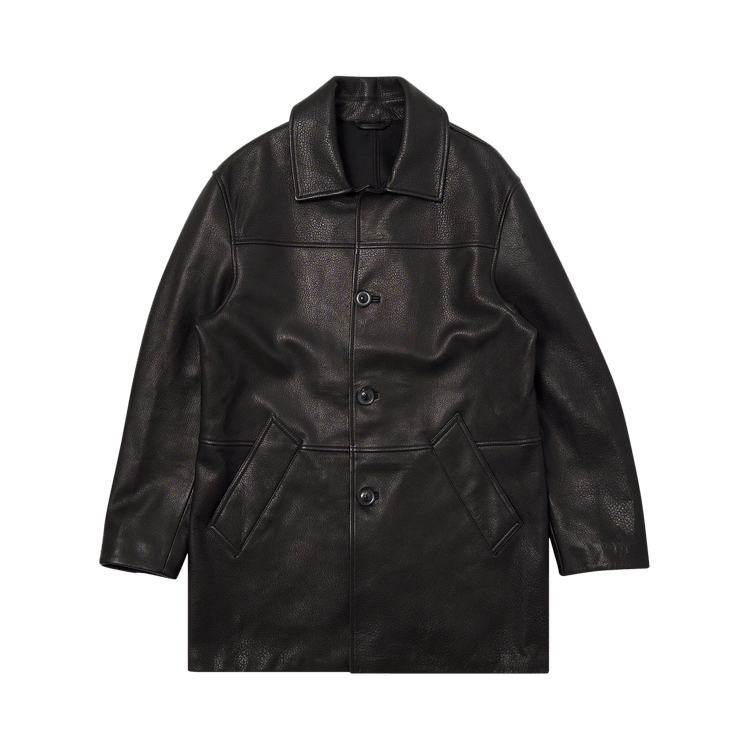 Ami Leather Coat "Black"