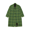 S.R. Studio. LA. CA. Open-Weave Check Long Trench Coat "Fluo Green"