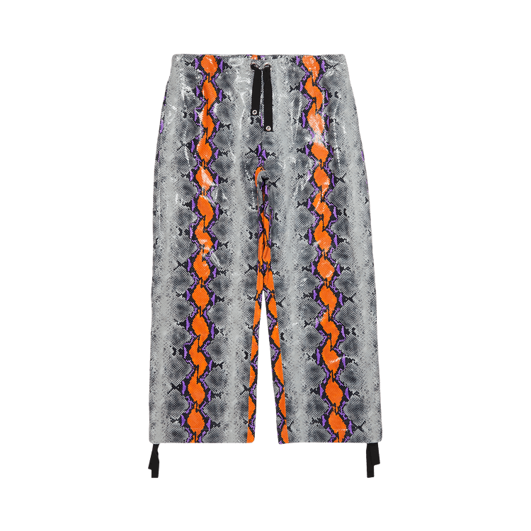Versace Snakeskin Leather Pants "Grey/Orange/Purple"