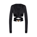 Versace Jersey Hooded Top With Medusa Buckle "Black"