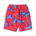 BAPE Stroke Camo Beach Shorts "Red"