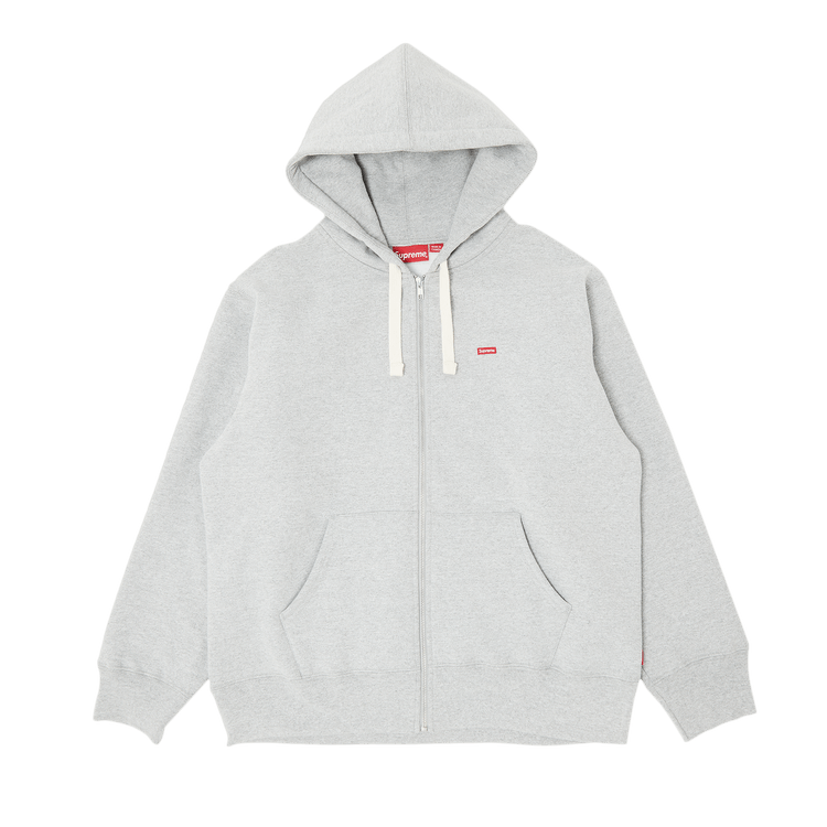 Supreme Small Box Drawcord Zip Up Hooded Sweatshirt "Heather Grey"