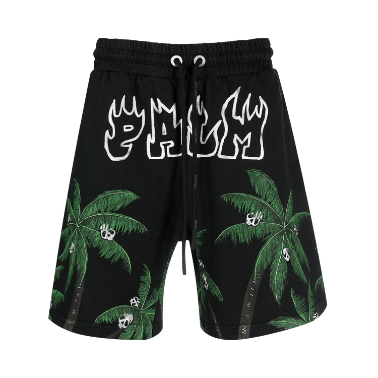 Palm Angels Palms And Skull Vintage Sweatshorts "Black"