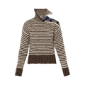 Bottega Veneta Zig Zag Knit Sweater "Milkweed/White"