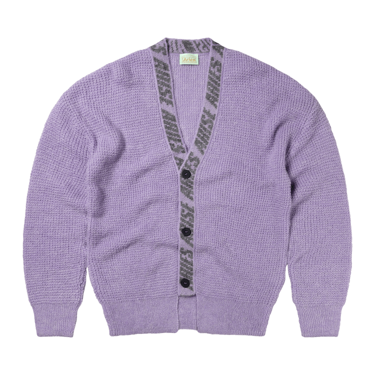 Aries Waffle Knit Cardigan "Lilac"