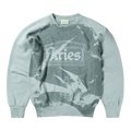 Aries Sunbleached Cross Grain Temple Sweatshirt "Grey/Blue"