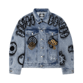 Stussy x Dries Van Noten Hand-Stencilled Denim Jacket "Washed Blue"